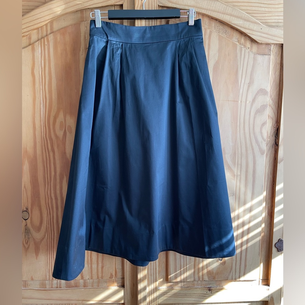 Boden Isabella Cotton Sateen Midi Skirt in Black Size 8 PETITE NWT - Picture 4 of 8